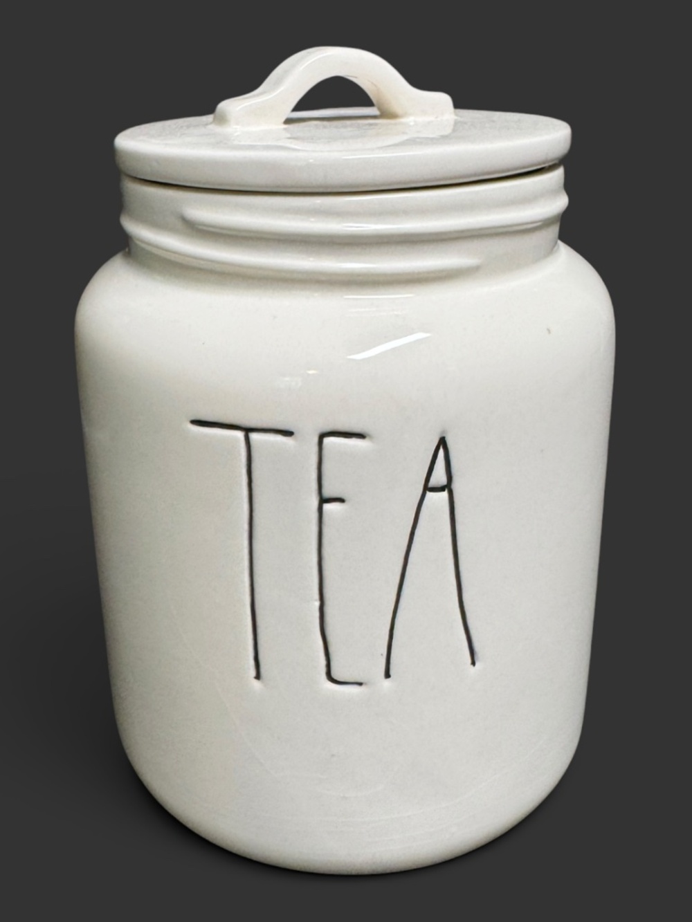 Rae Dunn TEA Large Canister w/Lid Farmhouse
